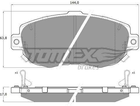 TOMEX BRAKES Bremžu uzliku kompl., Disku bremzes TX 19-34